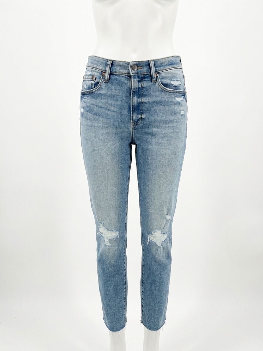 NEW DAZE women's glow up straight up high rise straight leg jeans in blue